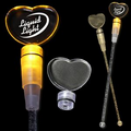 9" Amber Yellow Heart Light-Up Cocktail Stirrers
